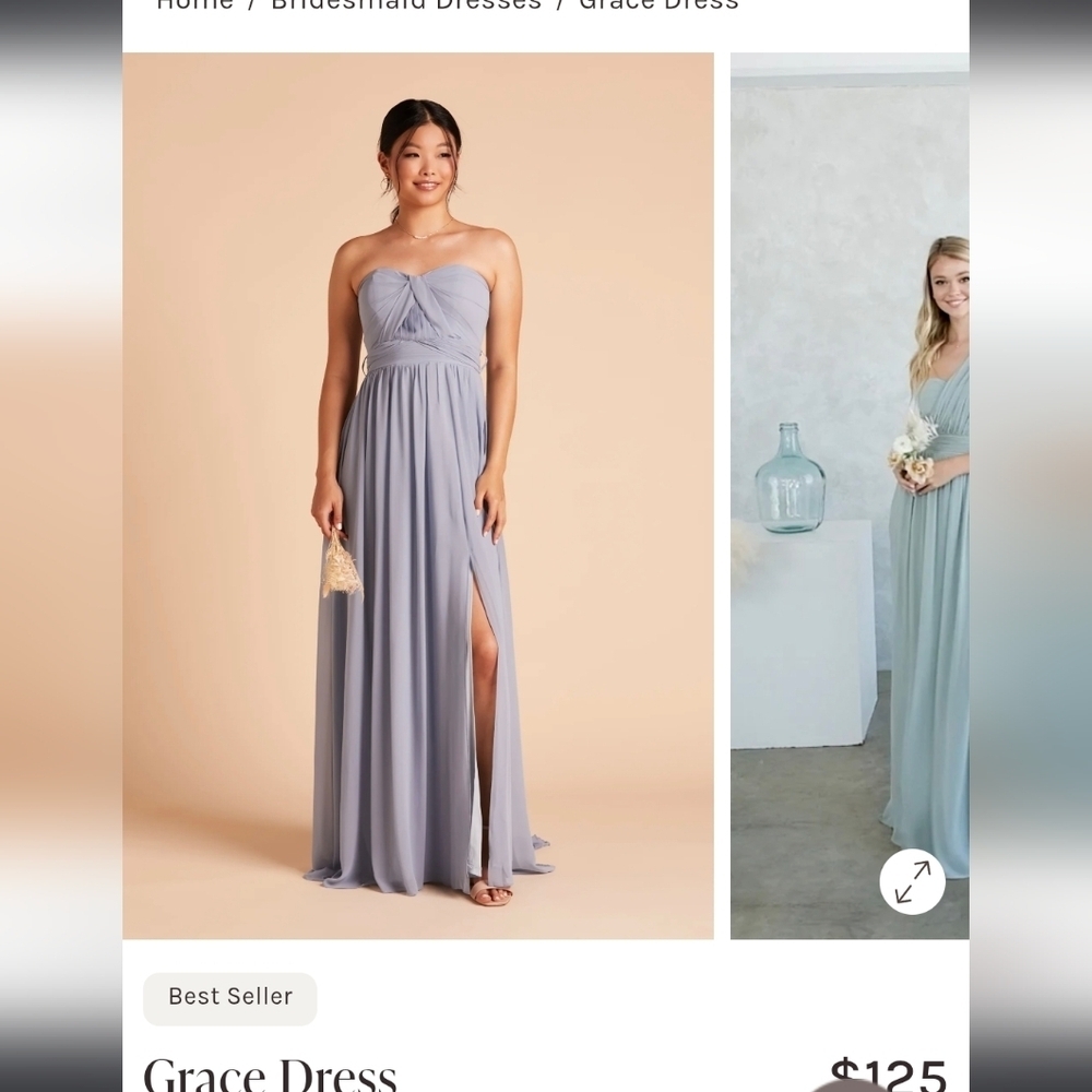 Birdy Grey, Strapless Dress,Dusty Blue Size M